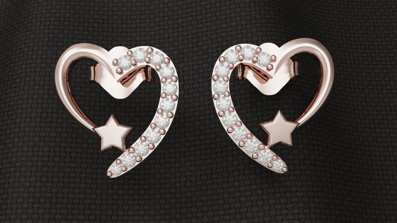 Heart Earrings with Star